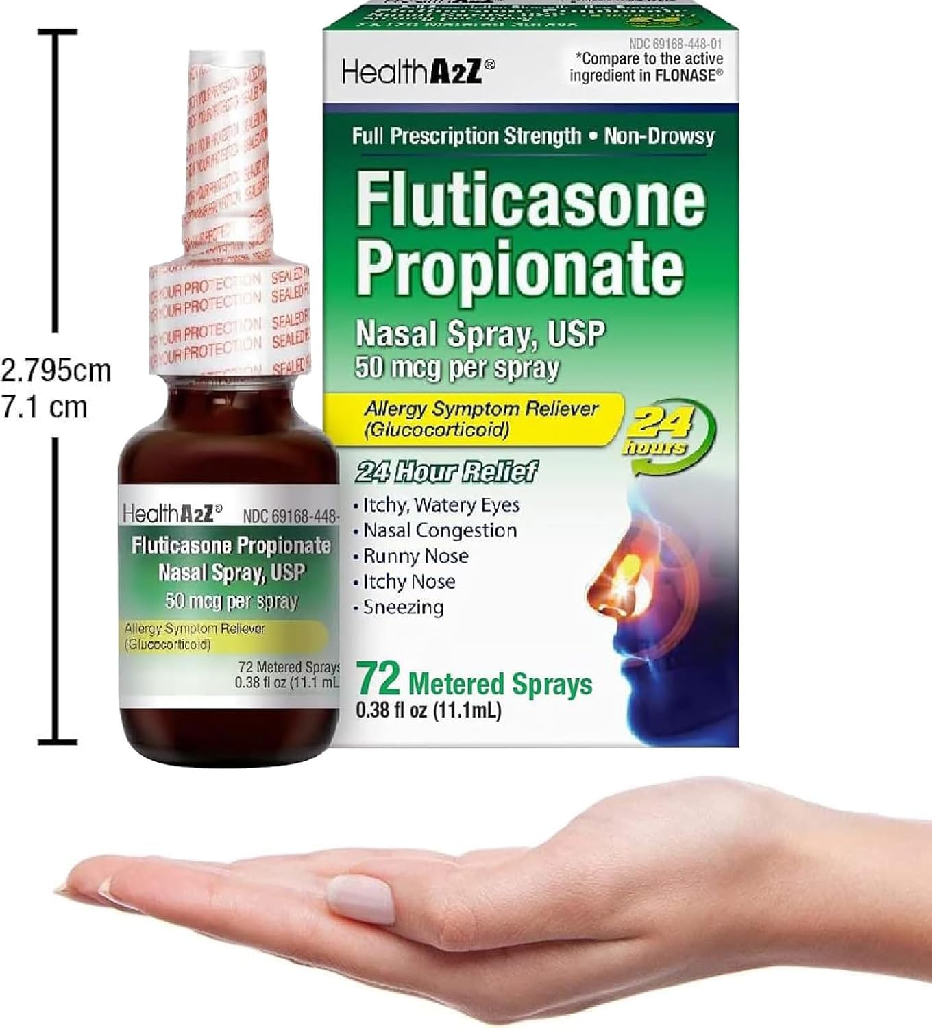 HealthA2Z® Fluticasone 50mcg Nasal Spray, 24-Hr Allergy, 72 Sprays — Amazon image 9
