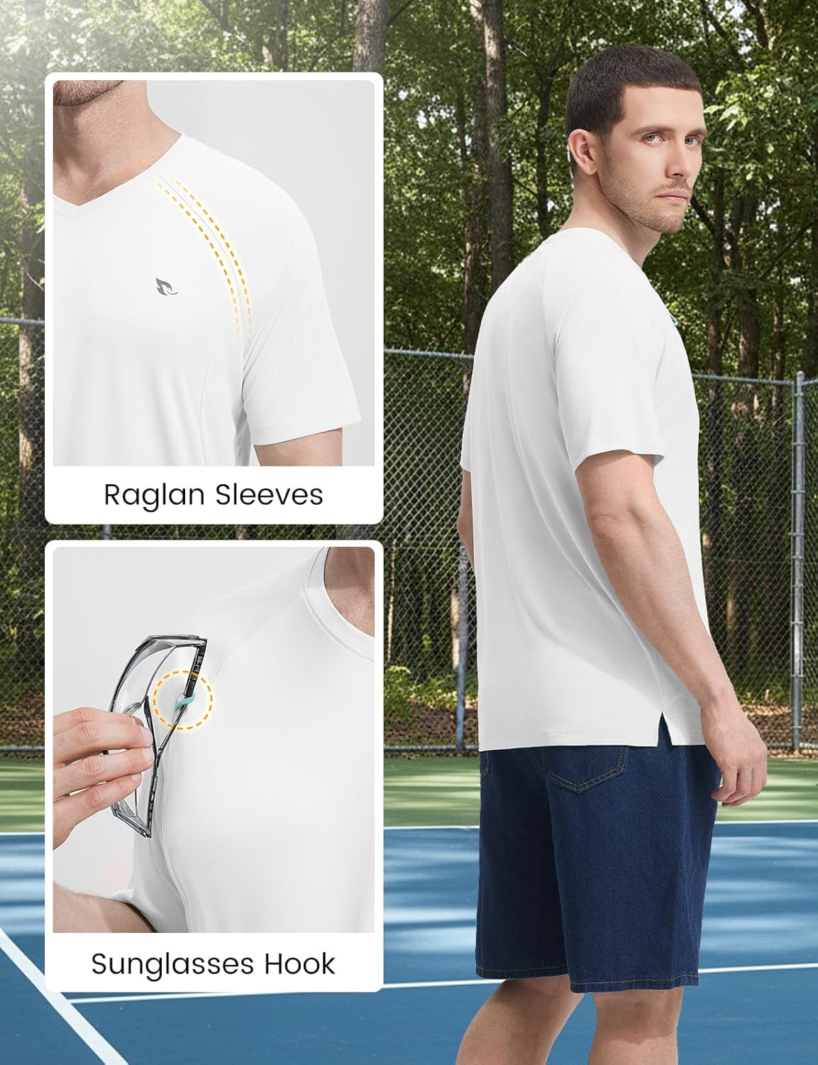 baleaf Men's Rash Guard Sun Shirt UV Protection Quick Dry Lightweight UPF 50+ Athletic Short Sleeve SPF T-Shirts Swim Summer - Image 7