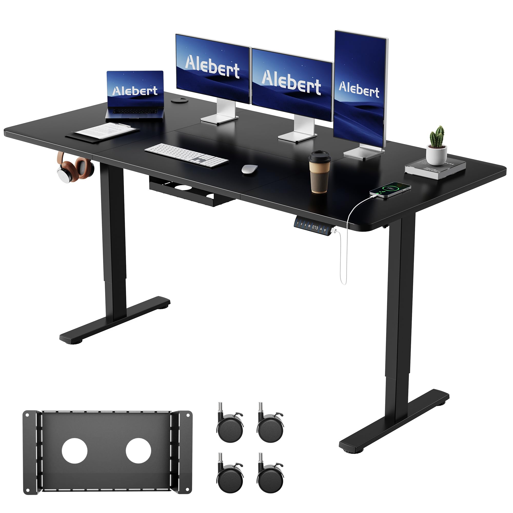 電動昇降デスク 160*80cm Alebert 電動昇降デスク 160 80cm USB充電可能 スタンディングデスク