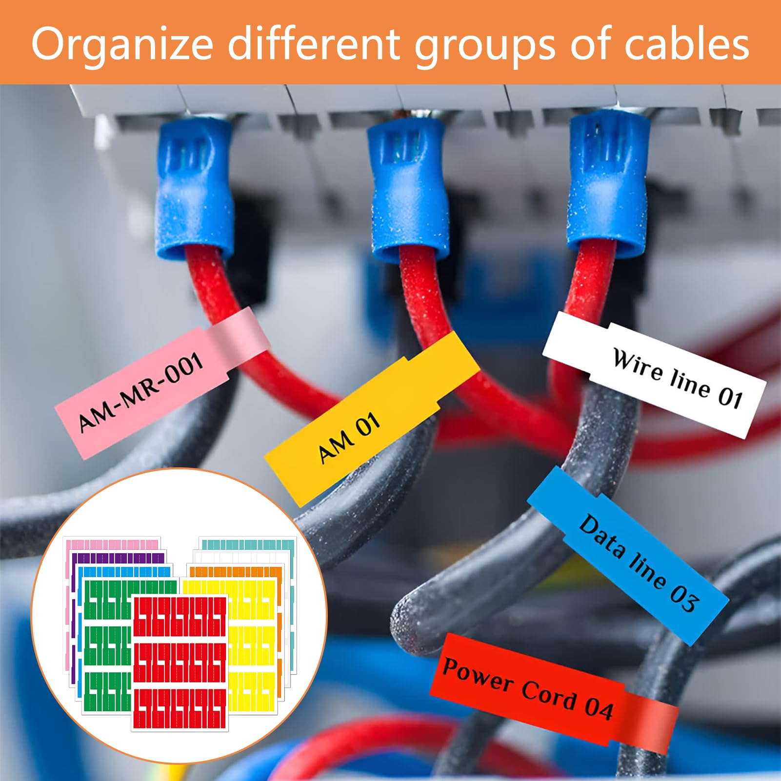 60er-Set Kabel-Etiketten Aus Nylon – 4x2 Cm, Wieder Verwendbar Mit Klettverschluss, Beschriftbar, Für Kabelmanagement & Elektronik, Weiß