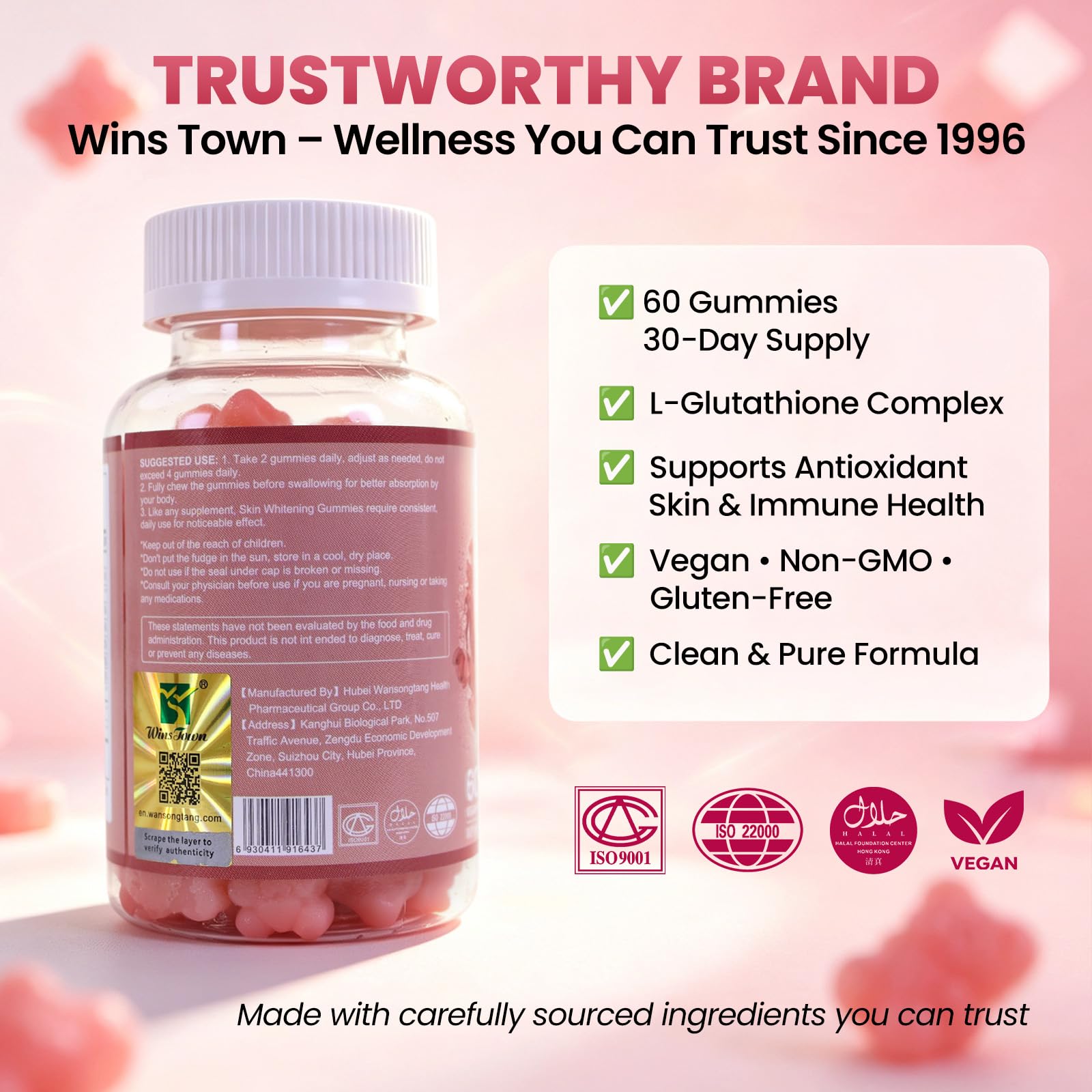 Skin Whitening Gummies, Beauty & Antioxidant, 60 Ct — Amazon image 8