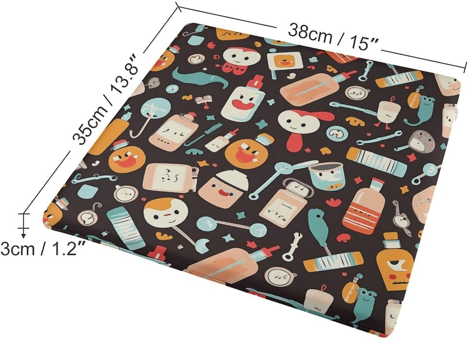 Cartoon Medicine Pattern Chair Cushion Floor Pillow Stool Cushion | Cushions with Removable Cover with Square Memory for for Chair Living Room Balcony Office Sofa,13.8*15*1.2 Inch