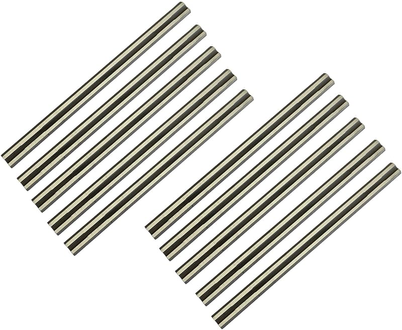Cuchillas cepilladoras manuales de carburo industrial de 3-1/4 pulgadas para Craftsman CMEW300, Milwaukee M18, Makita, DeWalt, Bosch, Wen, Ryobi y la mayoría de las cepilladoras 3-1/4 (paquete de 10)