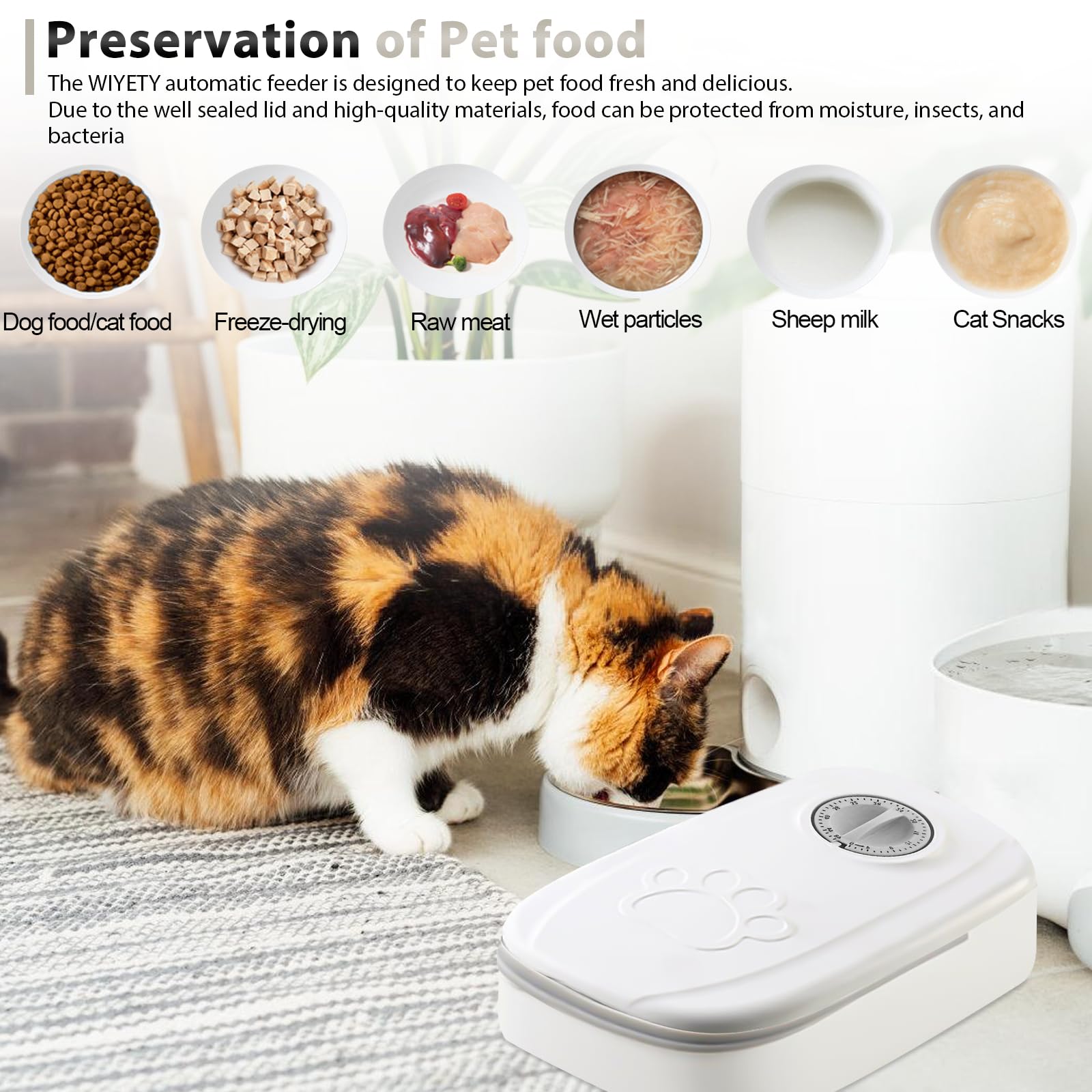 Comedero automático para mascotas, alimentación automática para perros y gatos, comedero automático con temporizador de 48 horas, comedero para gatos y perros (350 ml)
