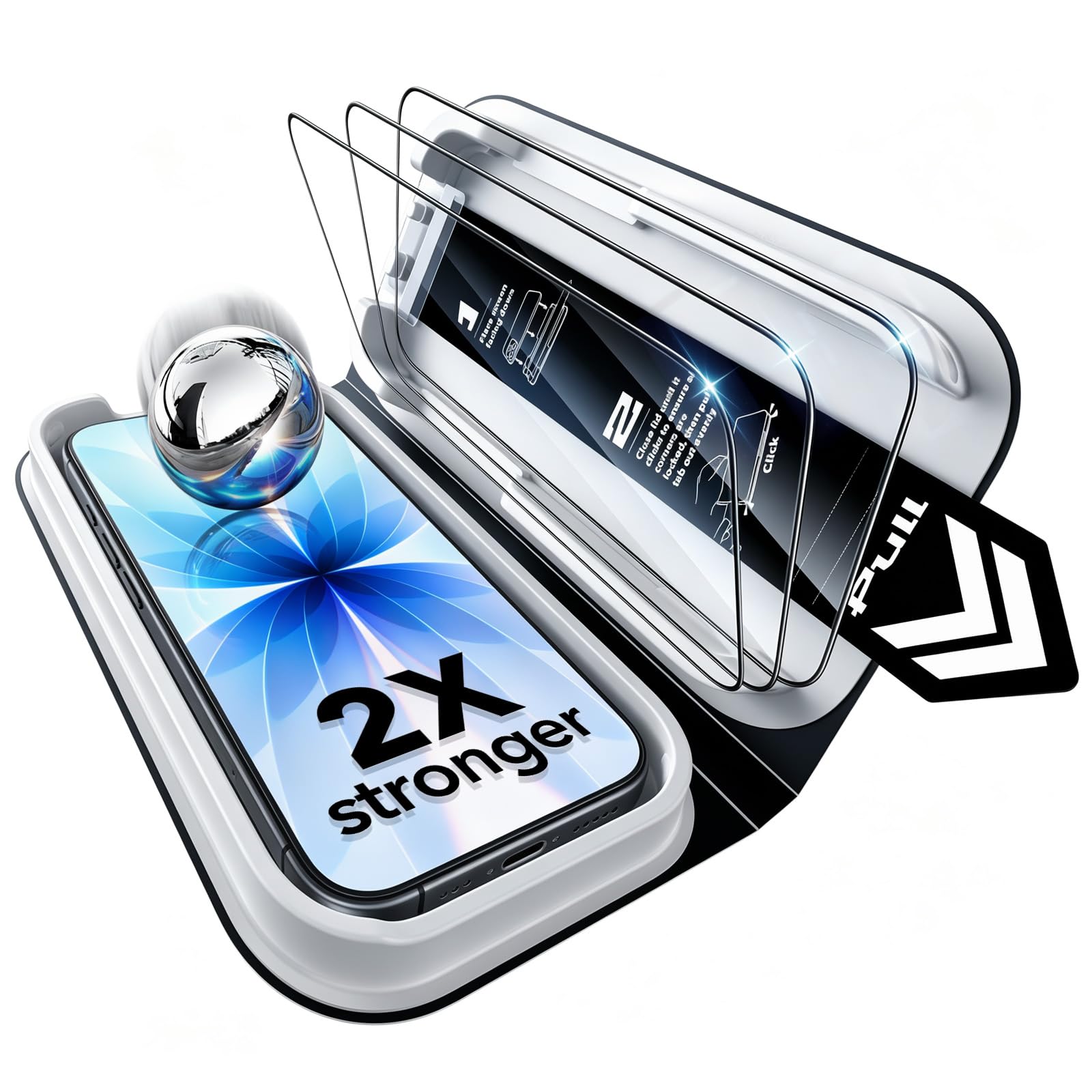 ESR 3 Pezzi Pellicola Vetro per iPhone 17/iPhone 16 Pro, Classic | Installazione Facile, Protezione Antiurto 2X, Vetro Temperato 9H, Copertura Totale, Supporto UltraFit, Senza Bolle