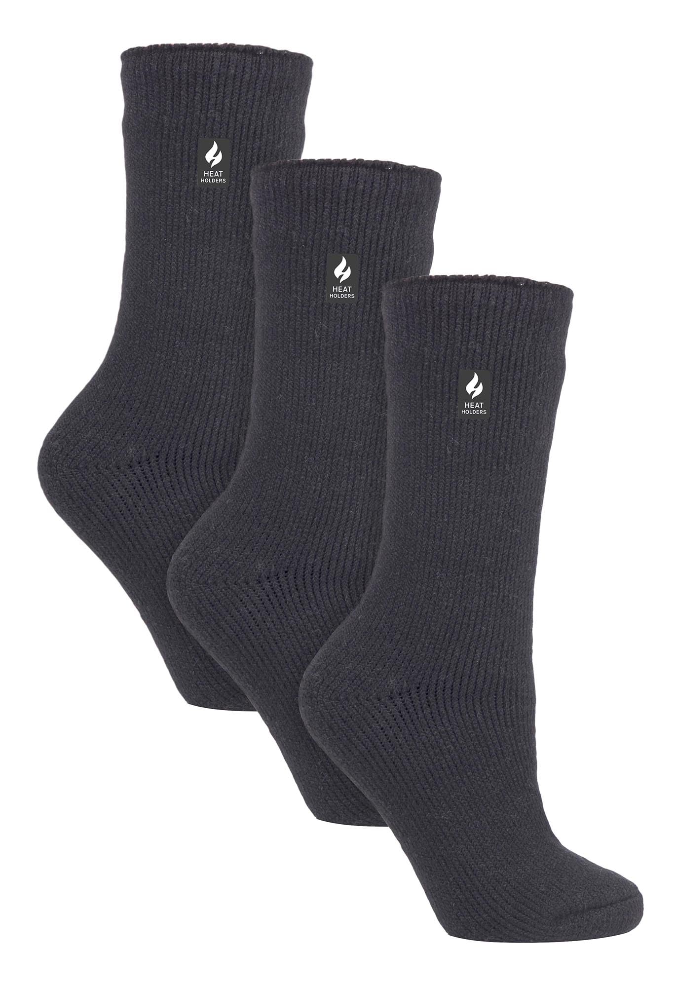Heat Holders Women's Charcoal - 3 Pack Multipack Insulated Thermal Socks For Winter (4-8, )