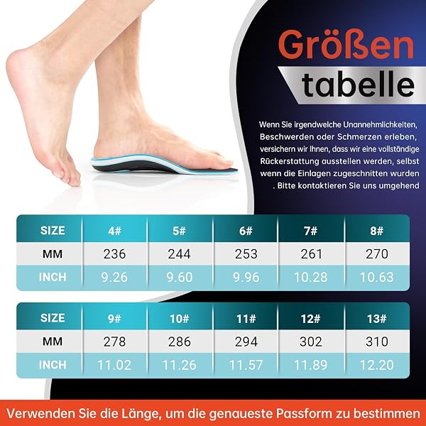 PCSsole Orthopädische Einlegesohlen, Fersensporn Einlagen, Plattfüße, Fußschmerz, Bogen Unterstützung, Komfort Orthotische Einlagen für Männer und Damen - 5
