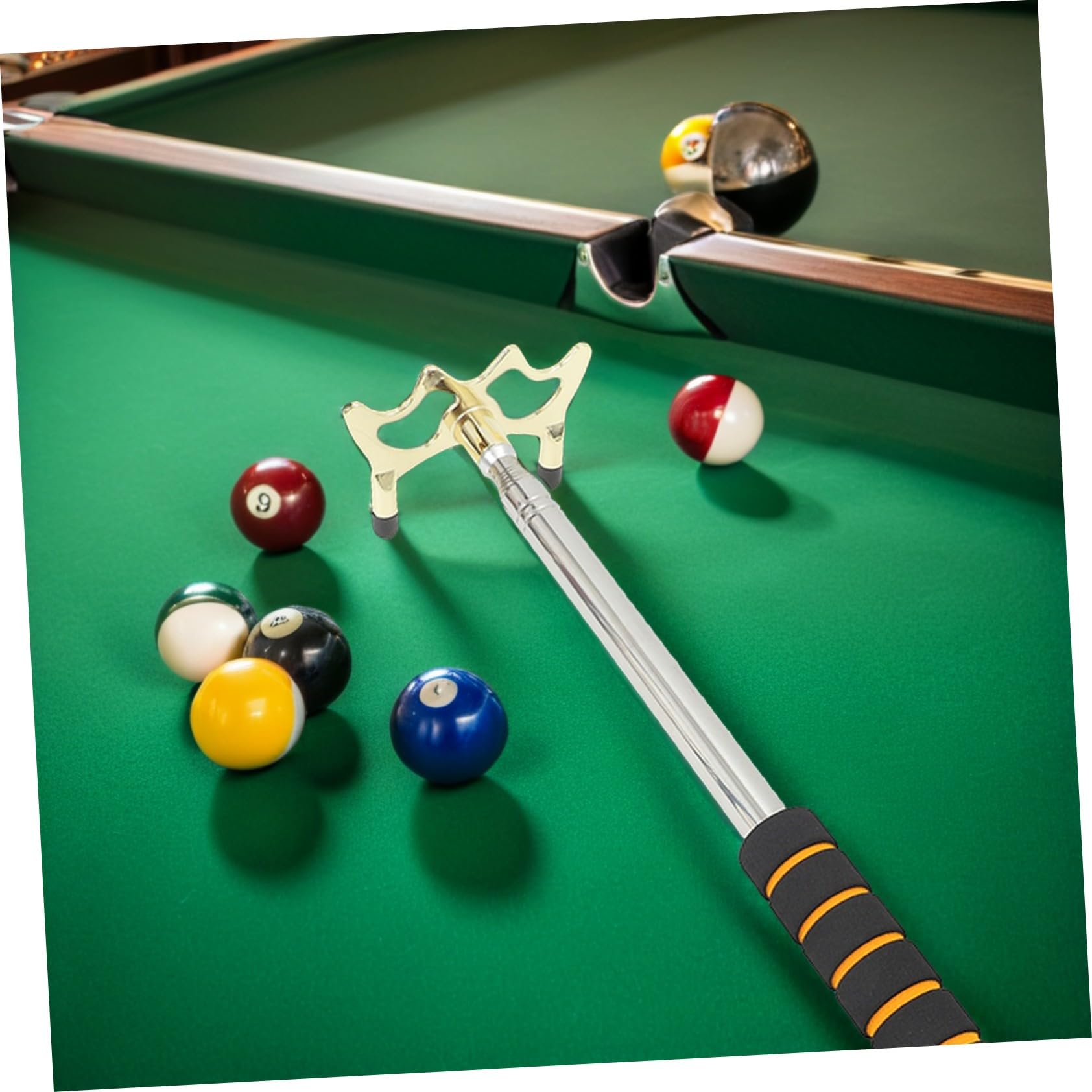ABOOFAN 2stücke Einziehbarer Billard-brückensteg Aus Edelstahl Teleskopischer Snooker-queue-brückensteg Abnehmbare Queueablage Pool-brückensteg Für Snookertische
