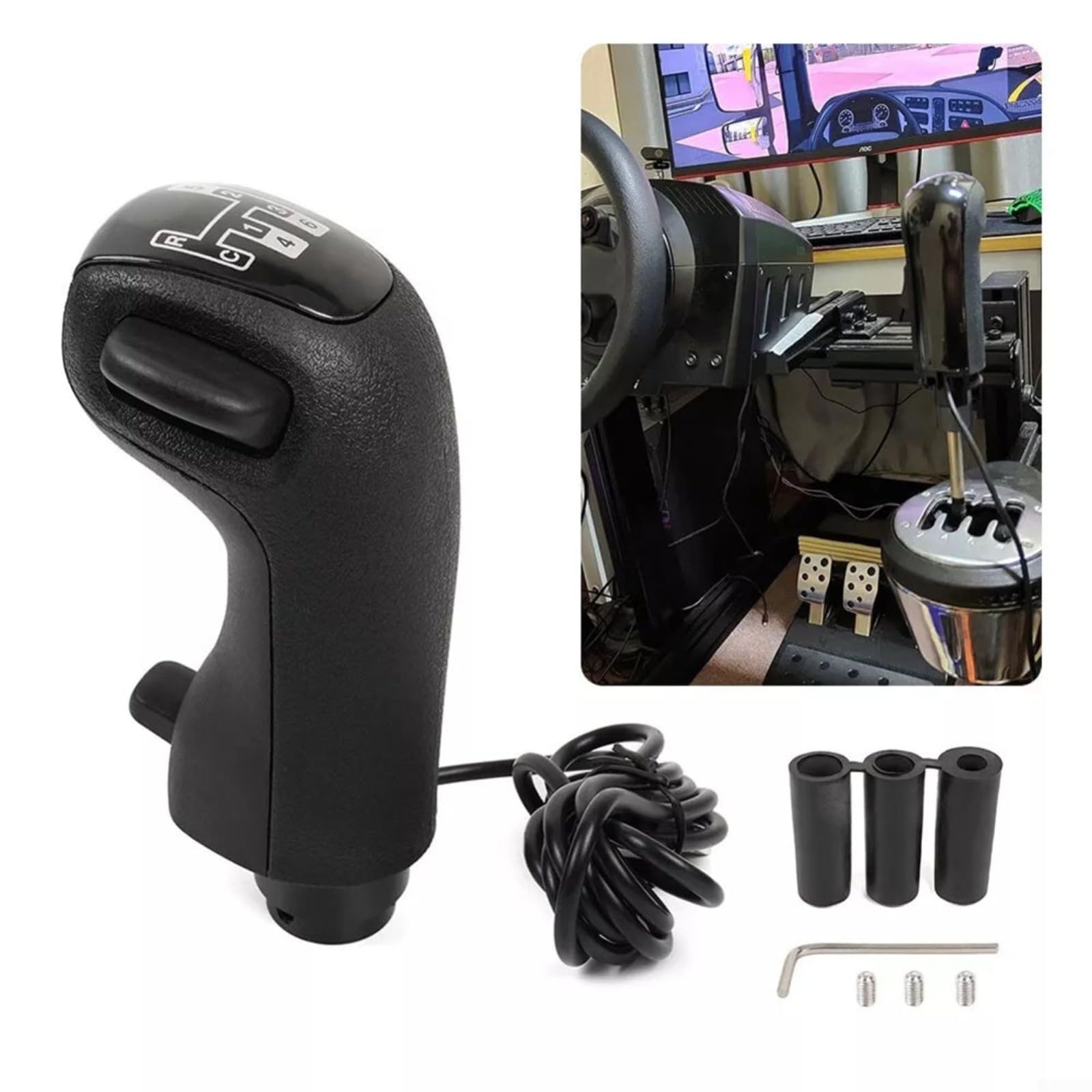 ZYNCUE Pommeau de levier de vitesse de rechange pour simulateur de camion Logitech G25/G27/G29
