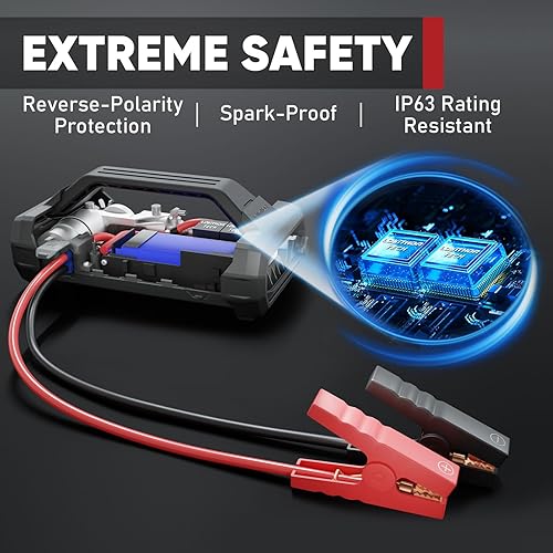 Miniatura 7 de LOKITHOR JA301 Arrancador de salto de 2000 amperios con compresor de aire de 150 PSI y AW401 2500Amp Jump Starter con lavadora de coche de 200 PSI