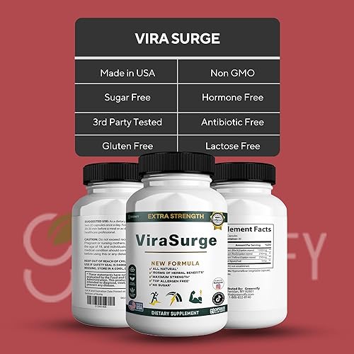 Miniatura 4 de GREENVIFY ViraSurge Complejo de raíz de maca orgánica extra fuerte, con pimienta negra, 60 cápsulas, vegano, sin OMG, libre de alérgenos, suministro