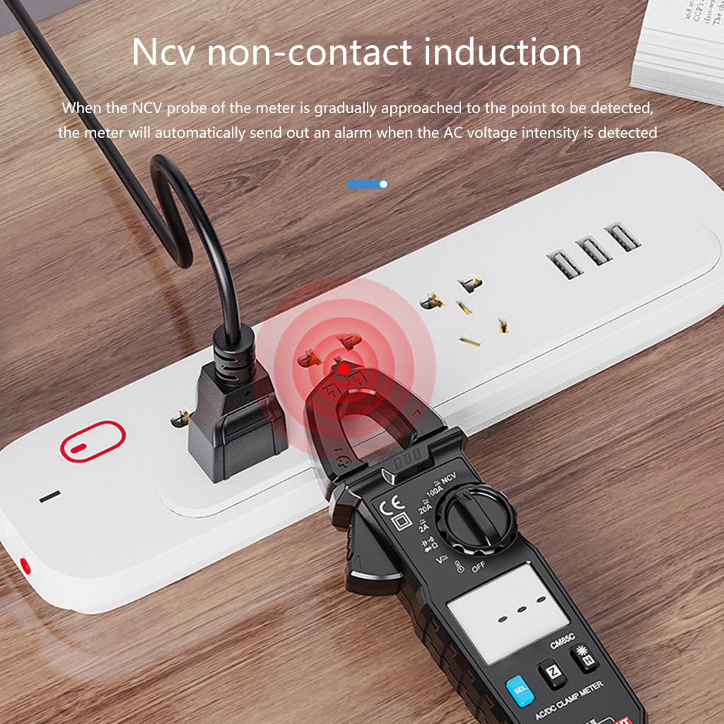 Pince multimètre portable True RMS, plage automatique NCV AC/pour courant continu, résistance à la tension, LCD rétroéclairé, maintien des données, ampèremètre