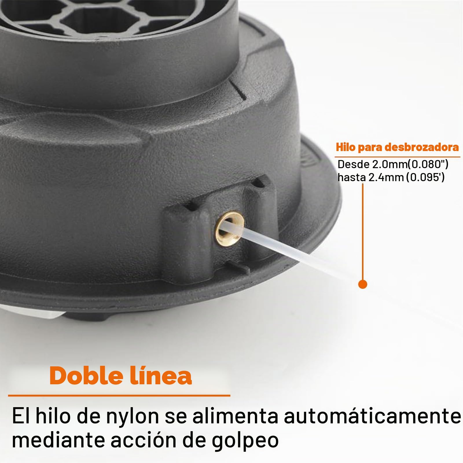Cabezal desbrozador Autocut C6-2 para STIHL, Cabezal desbrozador con punta automática - Cabezal desbrozador de alambre doble - Carrete de alambre de nylon para desbrozadoras de gasolina