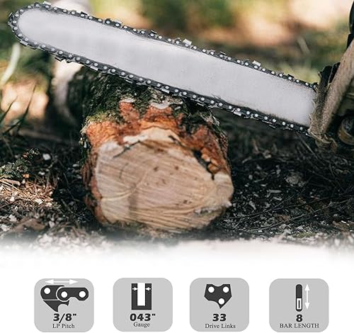 Miniatura 6 de 49-16-2750 Cadena de sierra de podar de 8 pulgadas para motosierra Milwaukee 3004-20, cadena de repuesto de 8 pulgadas para sierra de podar