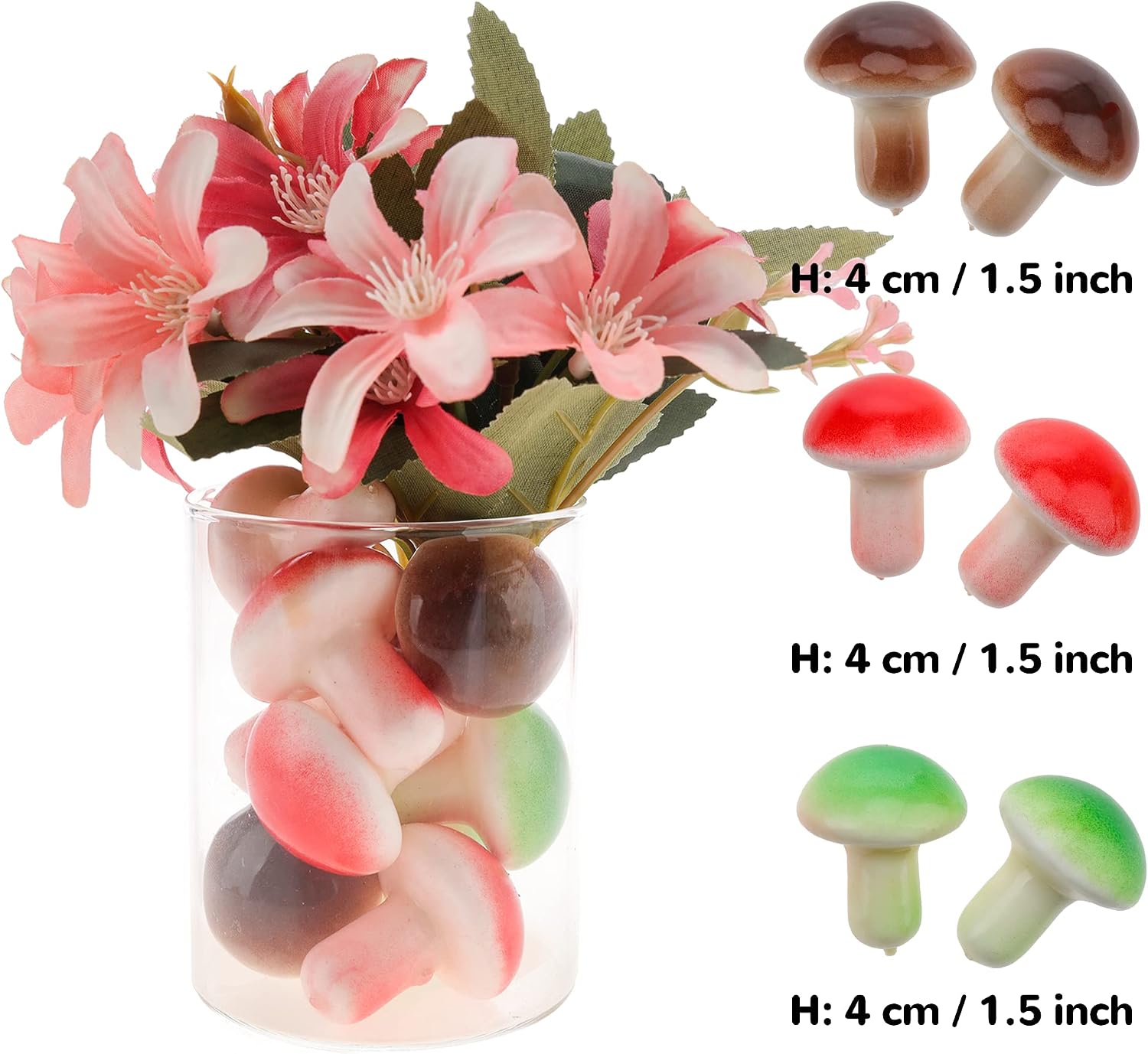 30 Pcs Small Artificial Grey Mushroom,Mini Plastic Mushroom Fake Vegetable for Home Decoration,Kitchen Table Displaying Decor&Embellishing Photography Props
