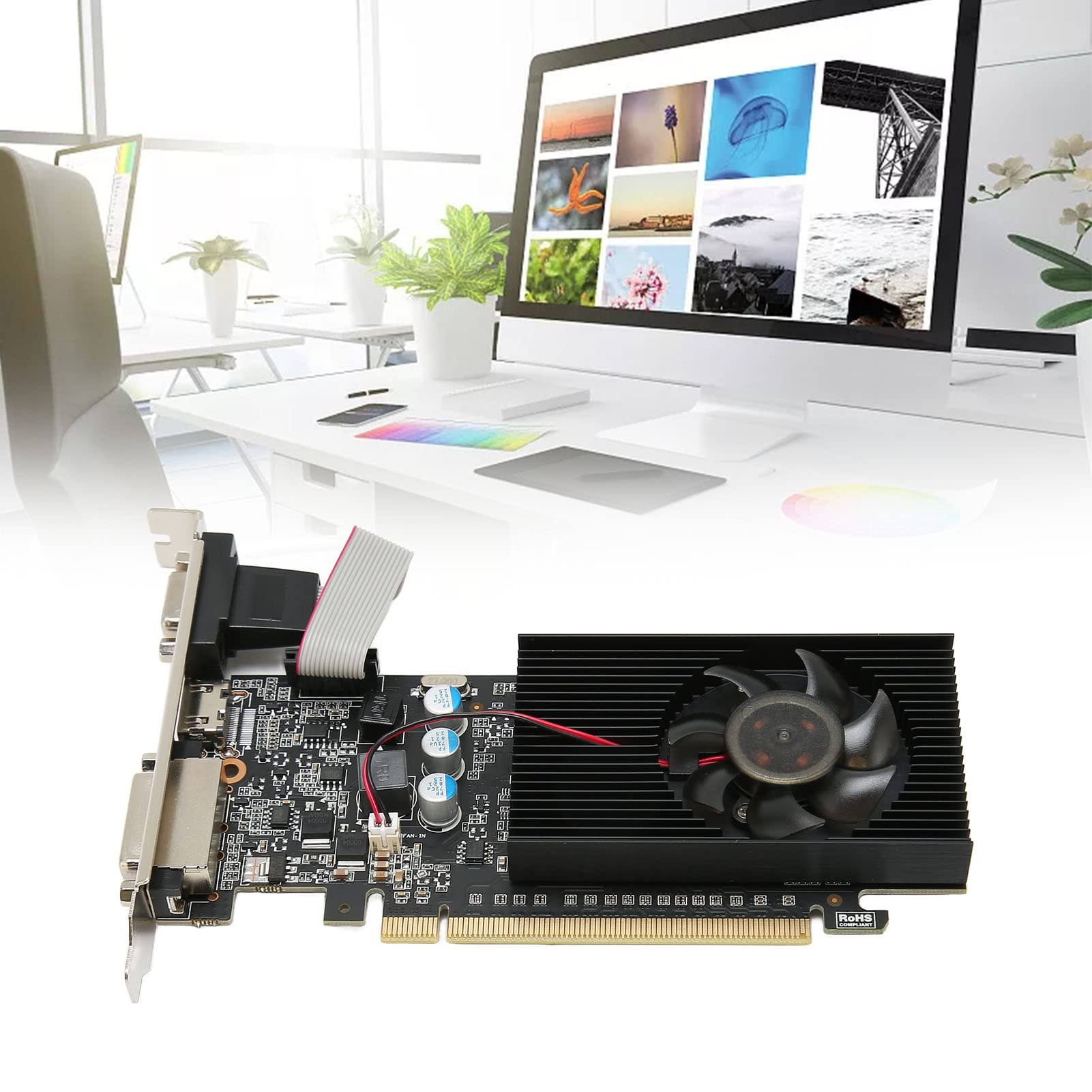 GT610 1GB Graphics Card,810MHz 1000MHz 2560x1600 Computer Graphics Card,High Definition Multimedia Interface, VGA - Image 4