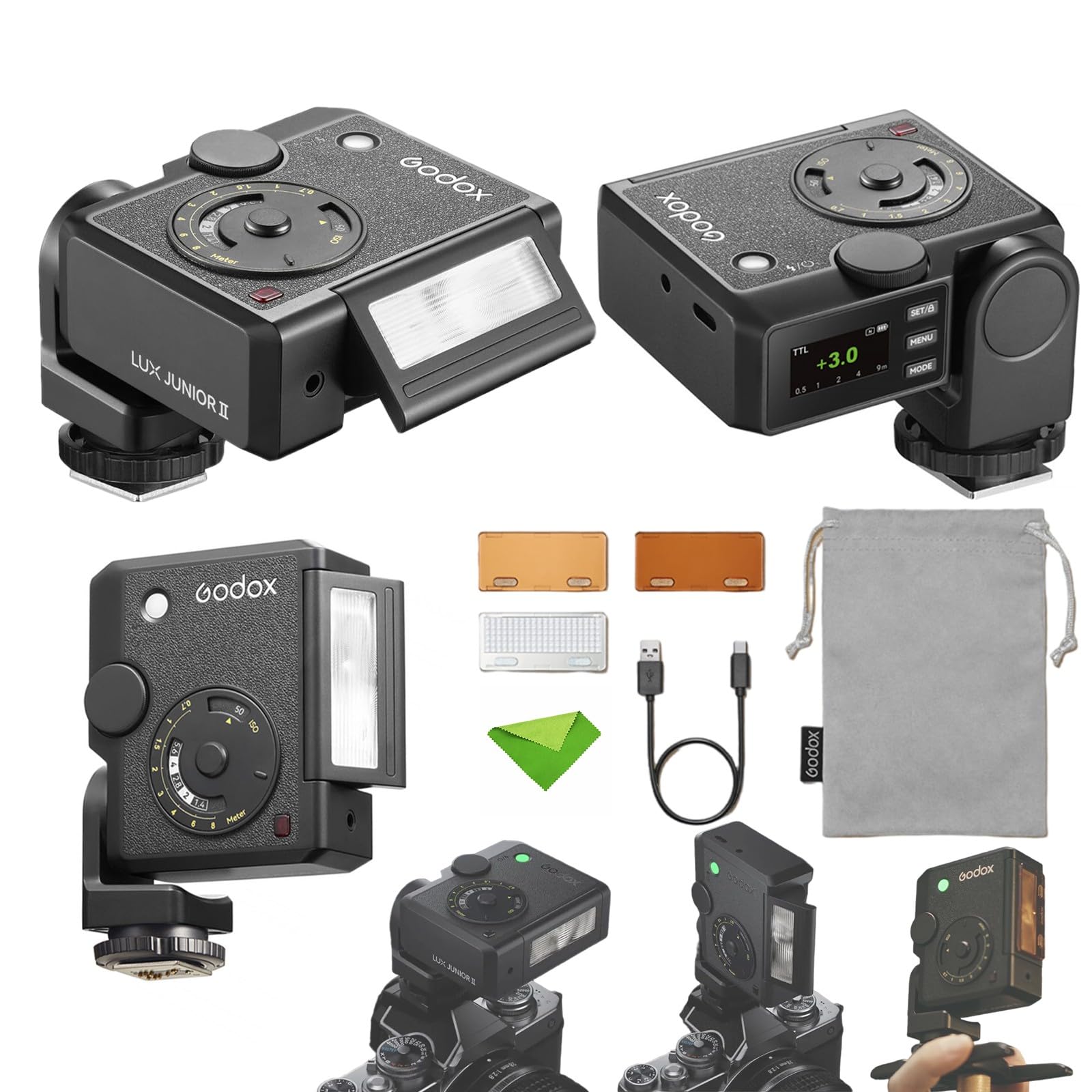 Amazon | Godox Lux Junior II TTL レトロフラッシュ Canon、Nikon