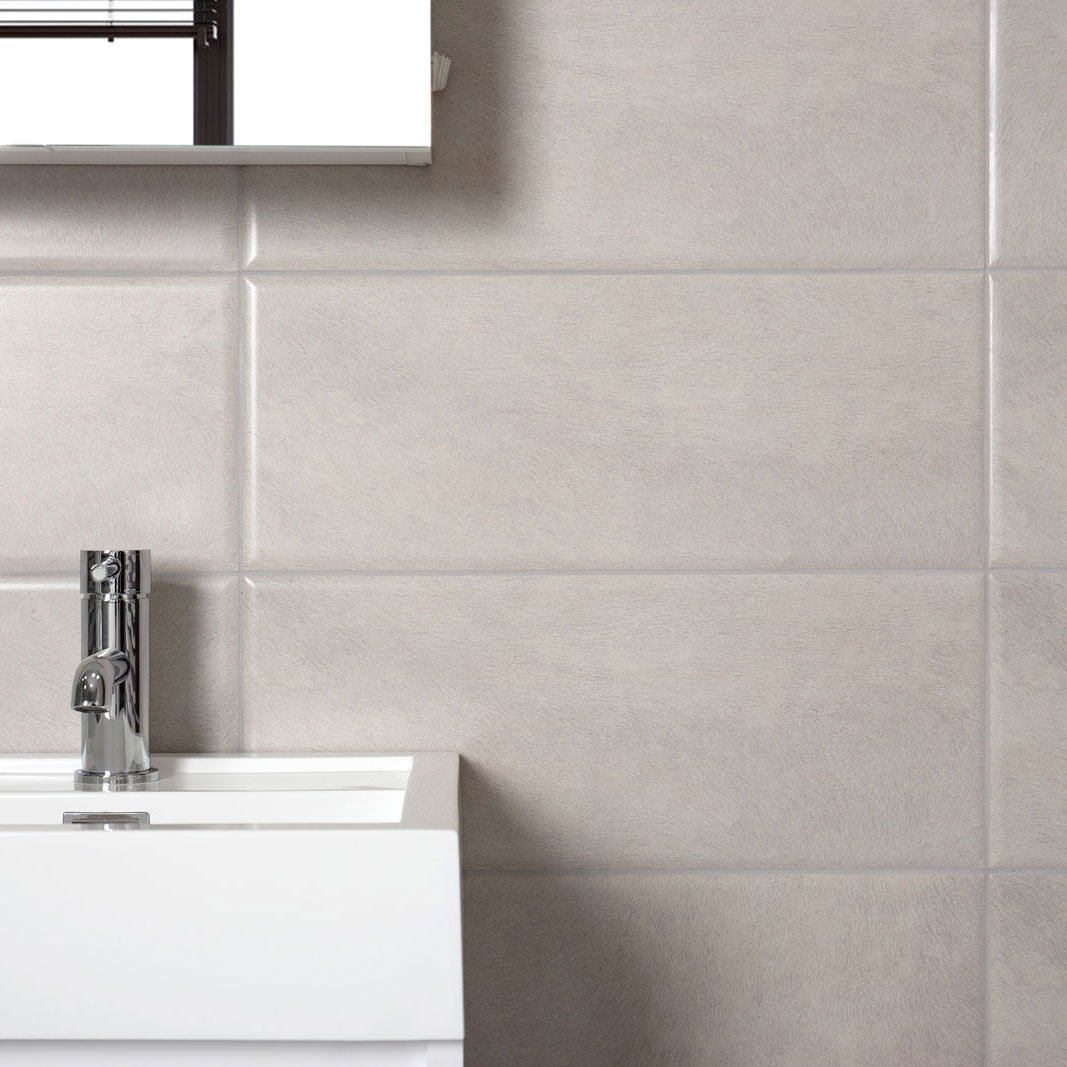 The Bath People Brush Gris Wall Matt Tile 200Mm X 500Mm