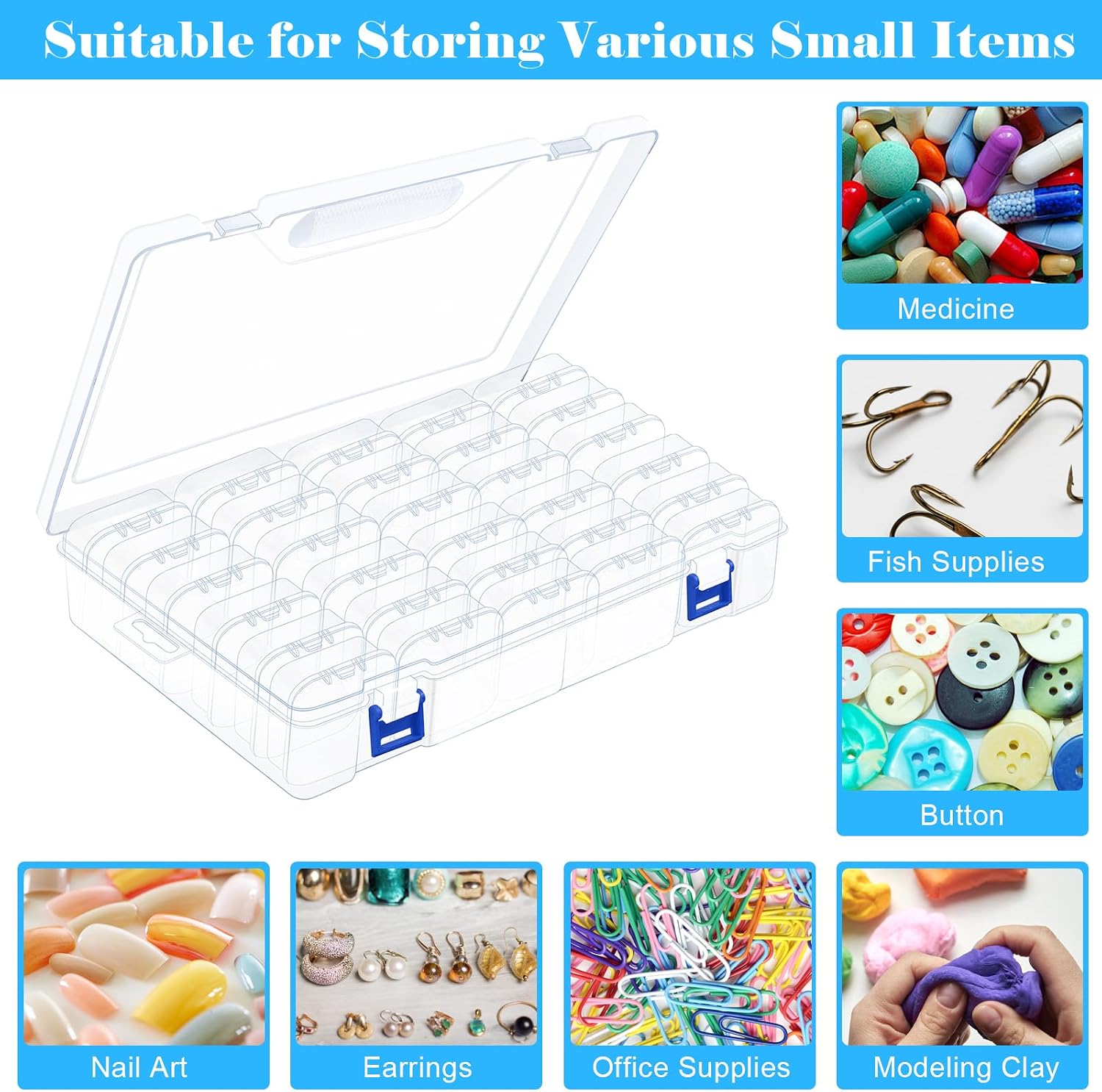 138 PCS Bead Organizer Box, Plastic Bead Storage Containers, Clear Beads Case Storage Organizer for Jewelry Making Small Craft Diamond Art Accessories
