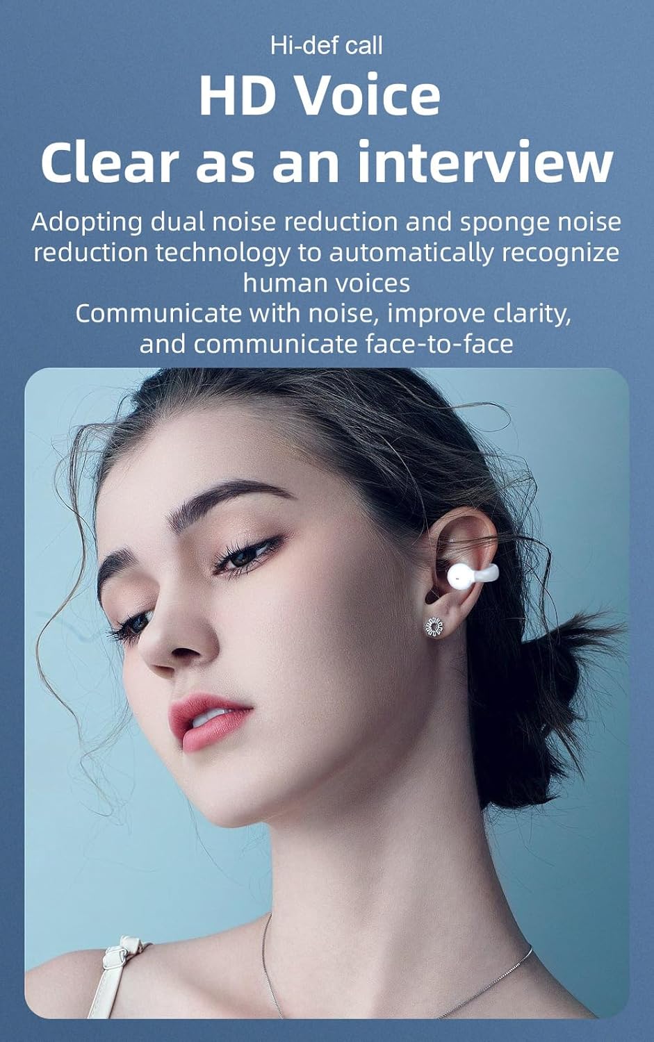 Open Ear Earbuds Wireless Bluetooth 5.3 Open Ear Clip Headphones with Microphone,IPX5 Waterproof Sport Earphones Bone Conduction Headphones 8H Single Use for Running,Sports,Cycling,Driving,Black