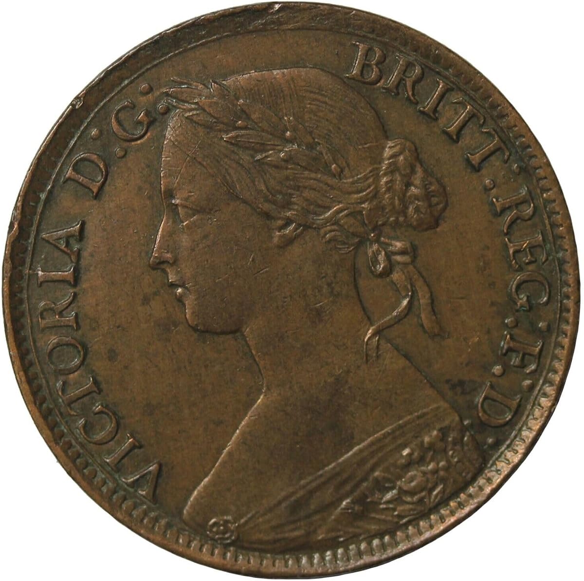1860-1873 British Queen Victoria 1 Farthing. The Queen Of British Empire Was The Most Powerful Monarch and Woman In History. 1 Farthing Graded By Seller Circulated/Worn Condition