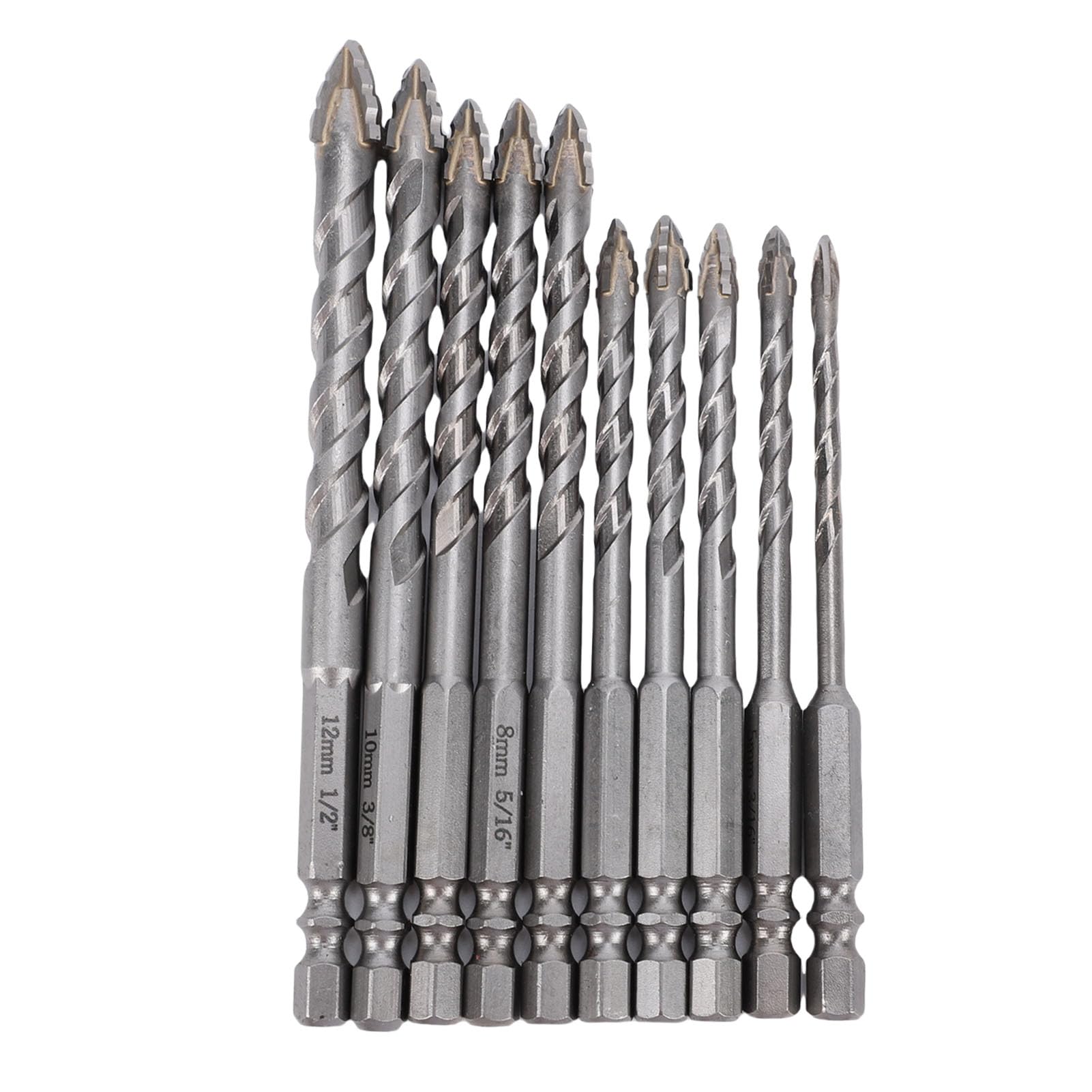 Oumefar Juego de Brocas Dentadas, 10 Piezas Hexagonales de 1/4 de Pulgada