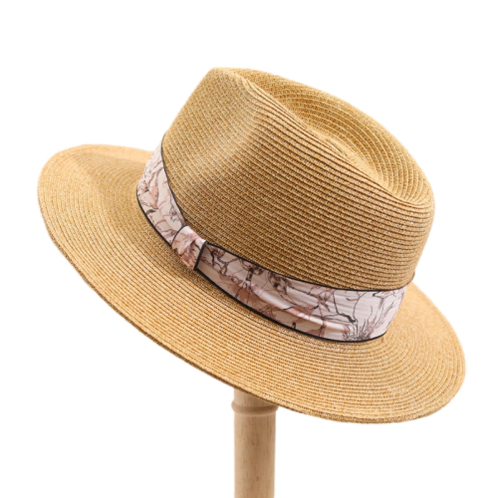 VIDECOR Nouveau Chapeau de Paille D'été Pliable pour Les Femmes Plus Grande Visière à Large Bord Disquette Voyage Chapeaux D'été Paille UV Protection de Plage,A