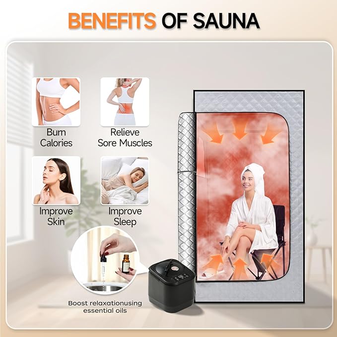 Sauna de Vapor para Hogar 2026, 1500W, Tienda Corporal Completa miniatura 5