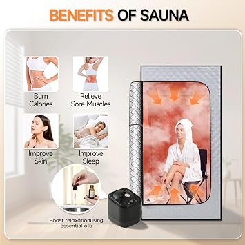 2026 Home Steam Sauna with 4L 1500W Steamer, Full Body Sauna Box for Home, Personal Sauna Steam Sauna Tent at Home Spa, Home Saunas Room for Gym, Pilates, Garage (Silver 4L)