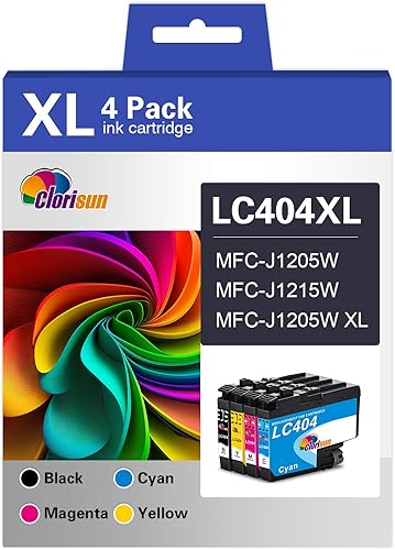 Clorisun LC404 - Cartuchos de tinta para impresora Brother LC404 con cartuchos de tinta Brother MFC-J1205W MFC-J1205W MFC-J1215W MFC-J1205W XL disponible en Yaxa El Salvador