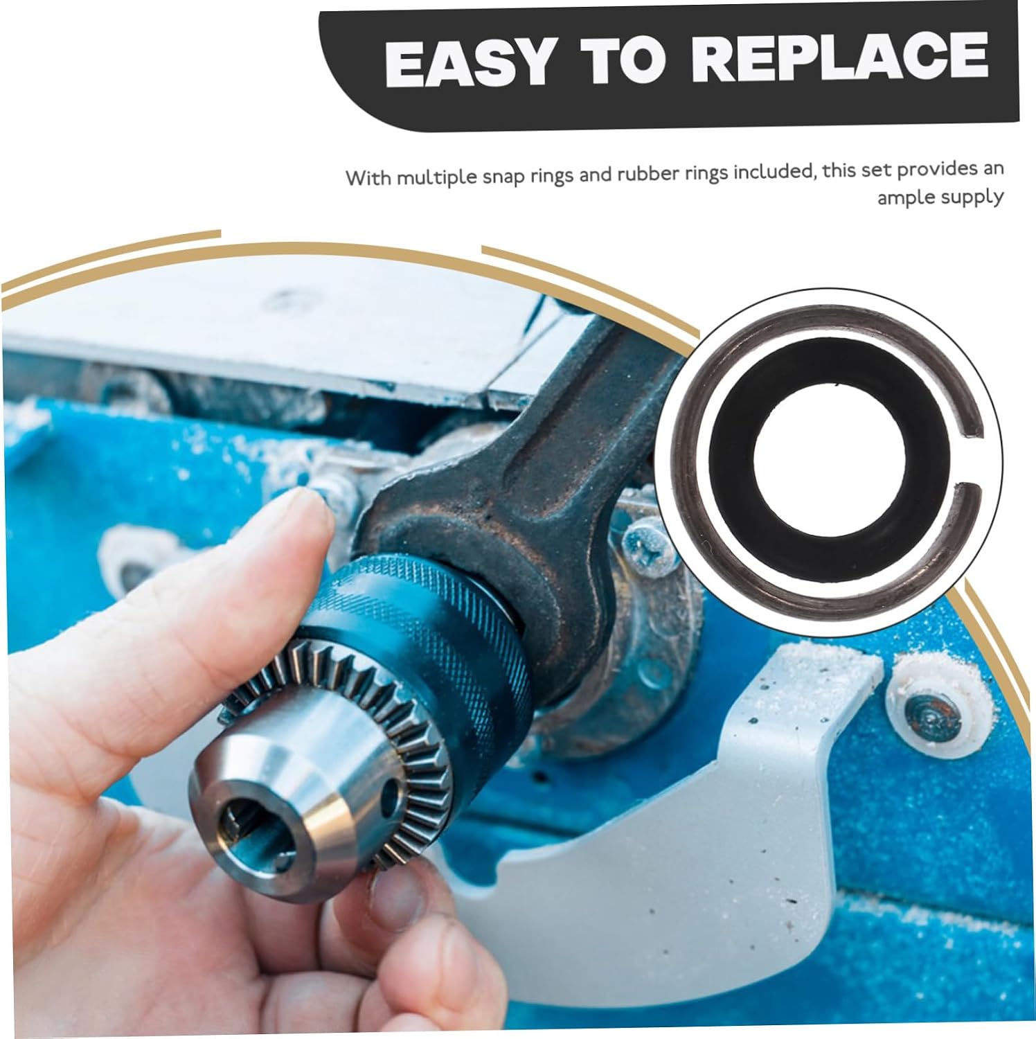 Ciieeo Electric Wrench Retaining Ring Set 10-Piece O-Ring and Friction Ring Assortment for Socket Retention Compatible with Power Tools and Pneumatic Wrenches