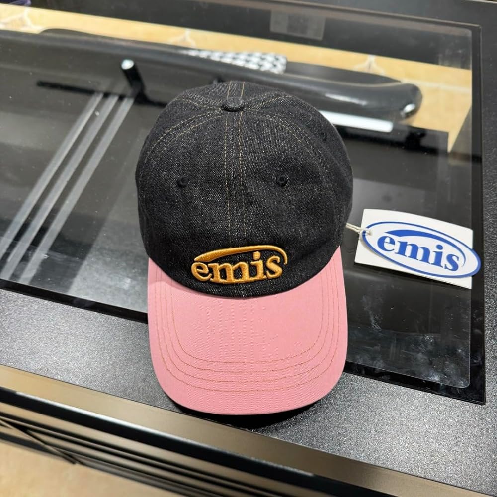Amazon | [EGDSIHAE] Emis キャップ、ブラックデニム/ピンク