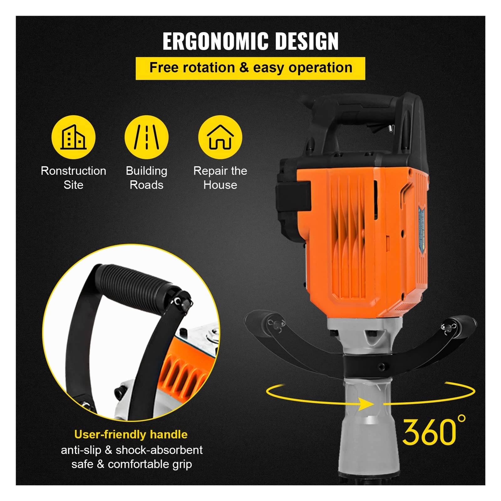 3600W Jack wyburzeniowy wielofunkcyjny młot obrotowy W/2 dłuta przełomowy beton elektryczny młot udarowy wiertarka udarowa