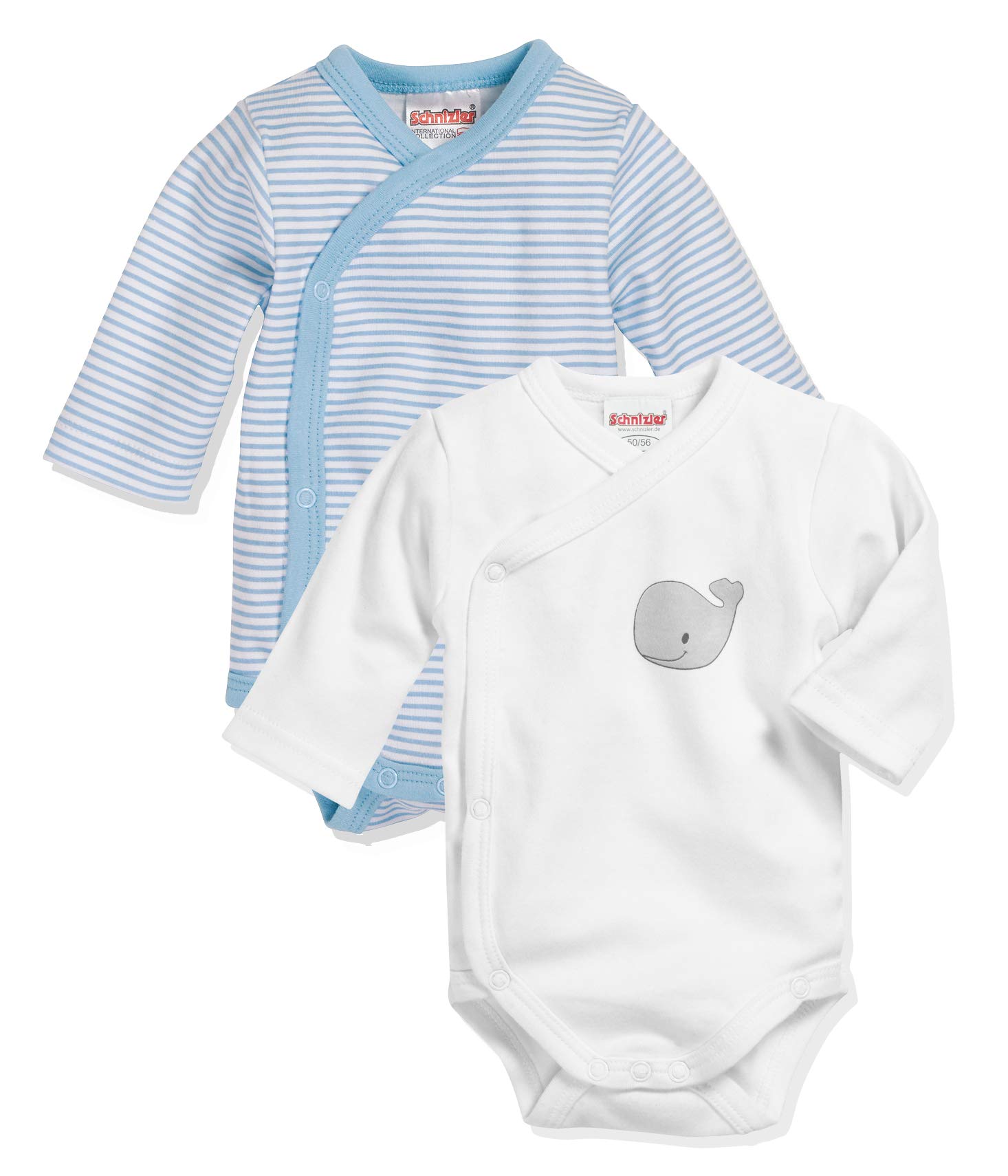 Playshoes Unisex Baby Wickel-body 1/1-arm 2er Pack Wal 809503, 17 - bleu, 50