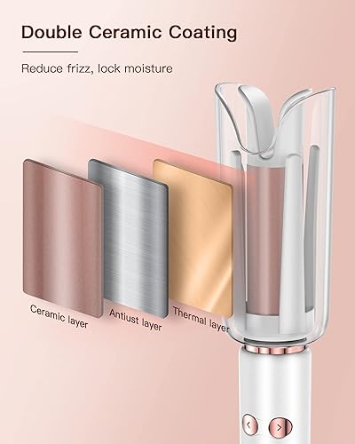 Miniatura 7 de Rizador de cabello automático, varita de rizador automático con barril de cerámica giratorio de 1 pulgada y 5 ajustes de temperatura, inteligente