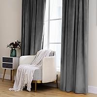 Vista 86 de MIULEE Cortinas de terciopelo de 63 pulgadas de largo, 2 paneles de cortinas opacas de lujo para dormitorio, sala de estar, cortinas de ventana