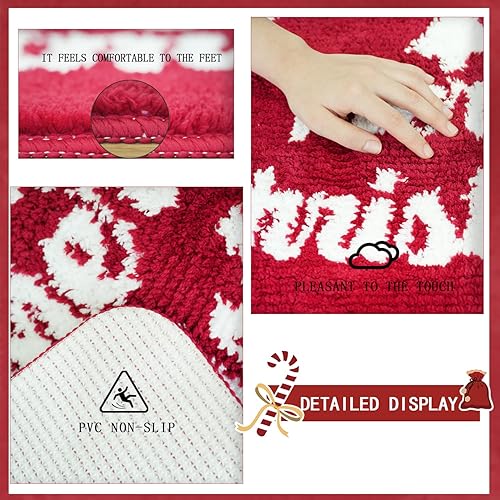 Miniatura 8 de Alfombra de baño de Navidad, decoración de Navidad, alfombra de baño súper suave, alfombra de baño de microfibra, antideslizante, alfombra de baño