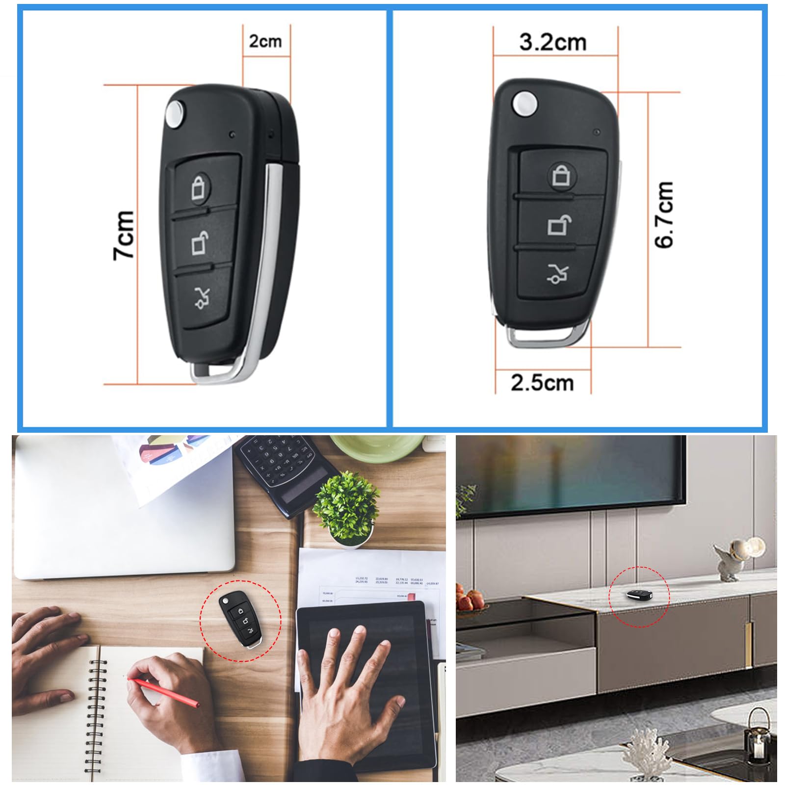 TANGMI Telecamera Spia, 1080P HD & Visione Notturna Portatile Mini Telecamera Spia Nascosta con Rilevamento di Movimento per Registrazione Video e Scattare Foto
