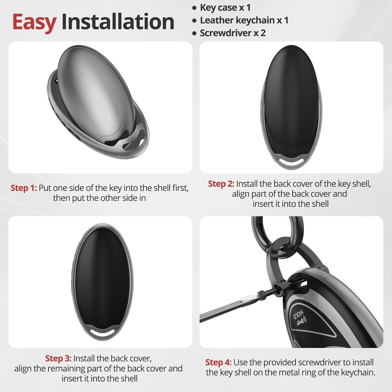 For Hyundai Key Fob Cover Accessories- Matte TPU Key Fob Cover with Leather Keychain for Ioniq 6 Grandeur GN7 KONA Elanrtra Sonata Tucson 2023 2024 2025 2026 Santa and More. - Image 7