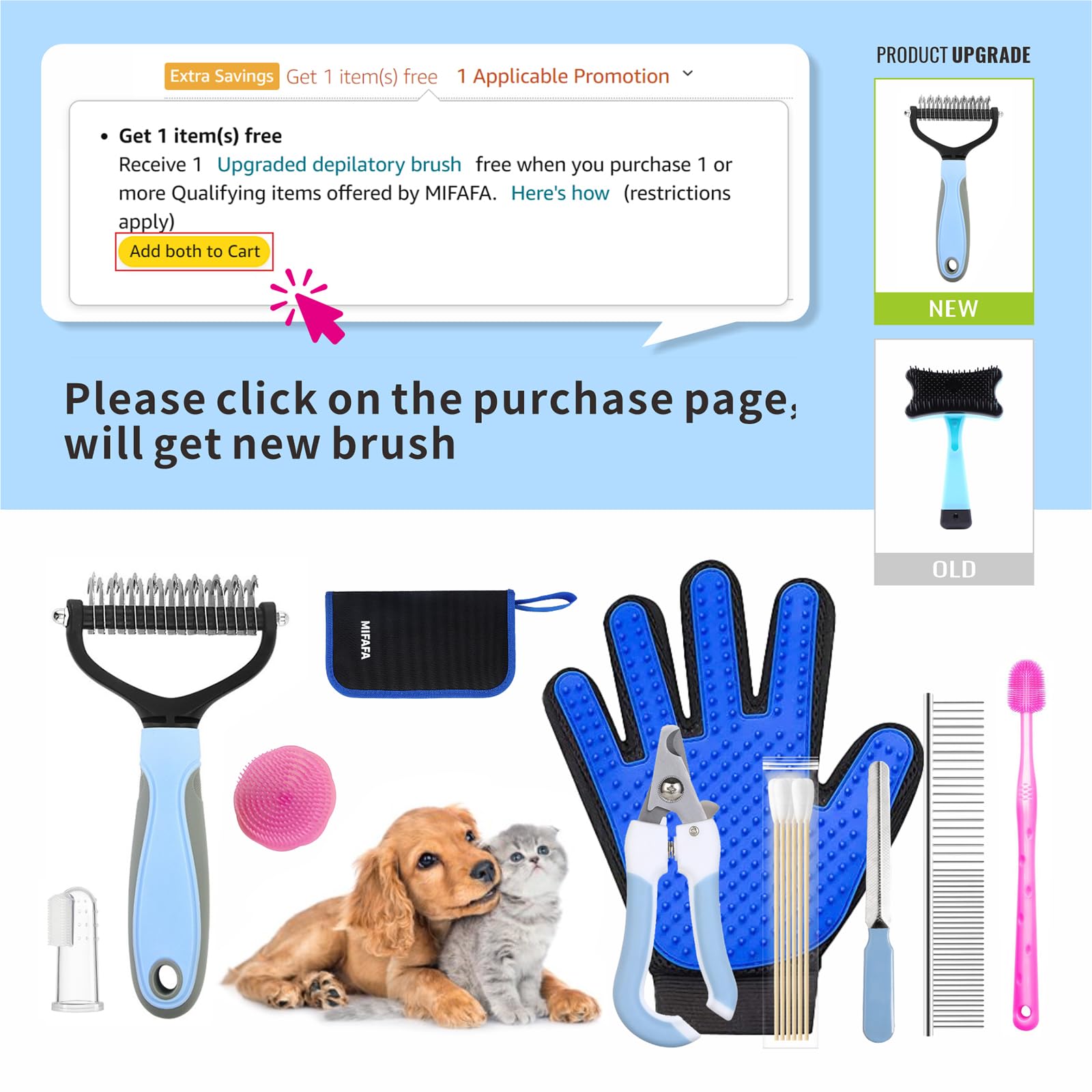 Amazon.co.jp: MIFAFA ペット犬猫グルーミングケアバスセット Amazon.co.jp: MIFAFA ペット犬猫グルーミングケアバスセット