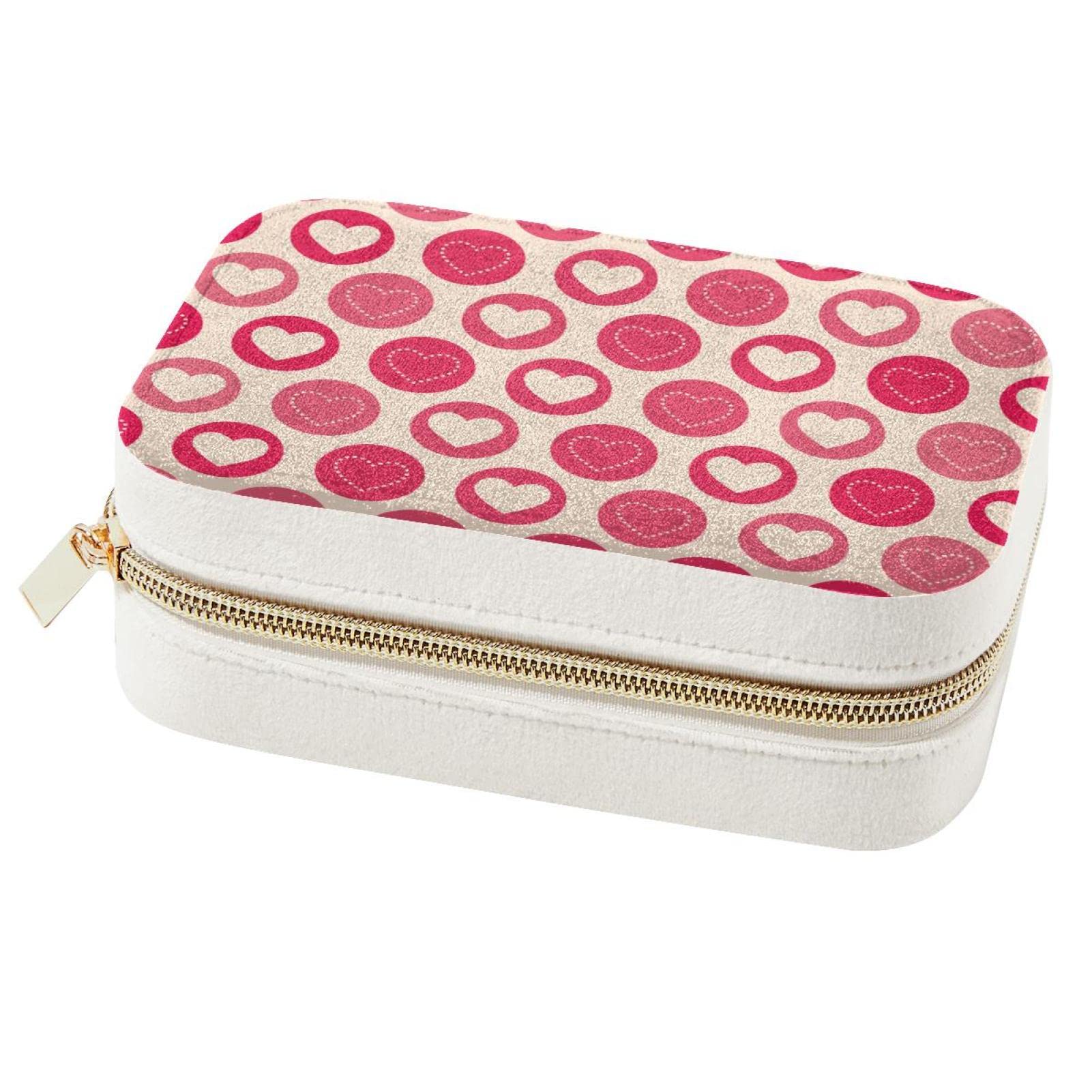 Boîte à bijoux portable cœurs pour éviter les colliers emmêlés - Rangement compact de voyage