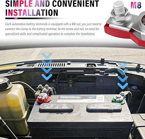 Miniatura 6 de 2PCS Car Battery Terminal Connectors,OEM#243407F001,243407F000 Positive & Negative Battery Terminal,Batteries Post Terminals Compatible with Nissan