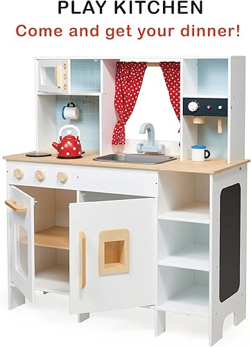 Miniatura 2 de Mentari Juguetes  Cocina de juego  Cocina de madera totalmente equipada con accesorios para cocinar  Desarrolla habilidades sociales, creativas e