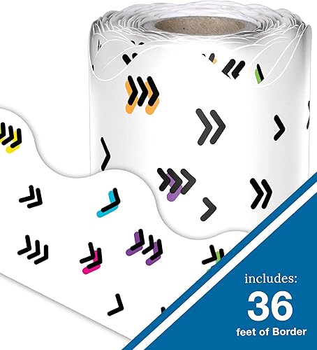 Miniatura 2 de Carson Dellosa Kind Vibes - Bordes coloridos para tablón de anuncios, 36 pies de bordes festoneados de arcoíris para tablón de anuncios, pizarra