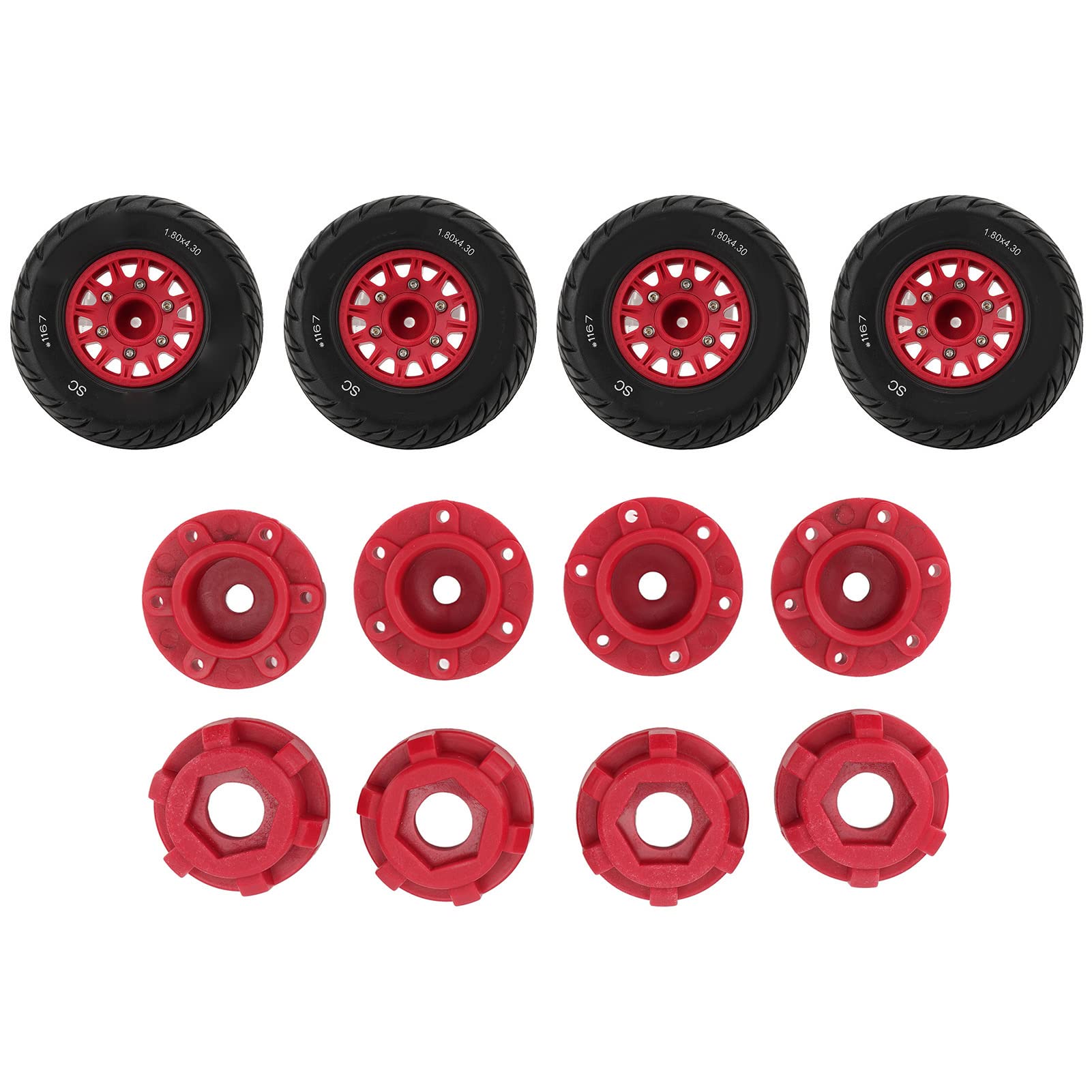 Opony do samochodów RC, Zapasowe Opony Samochodowe RC Z Koligatorem 12 Mm 14 17 Do Samochodu Zdalnie Sterowanego(Parent,Red)