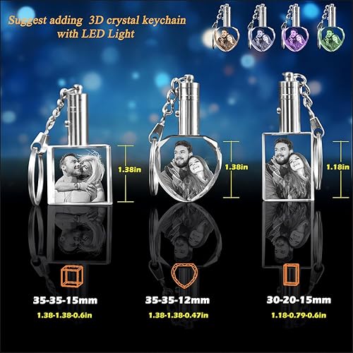 Miniatura 7 de Cristal fotográfico 3D, regalos personalizados para el día de San Valentín para mujeres, esposa, ella, él, mamá, cumpleaños personalizado,