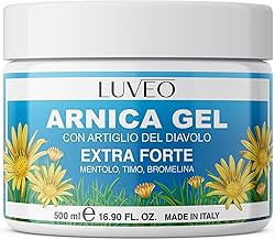 Arnica per Cavalli Uso Umano 500ml Extra Forte, Arnica Gel Forte Potenziata con Artiglio del Diavolo Forte, Crema Arnica Azione Intensa per Massaggi a Muscoli e Articolazioni LUVEO