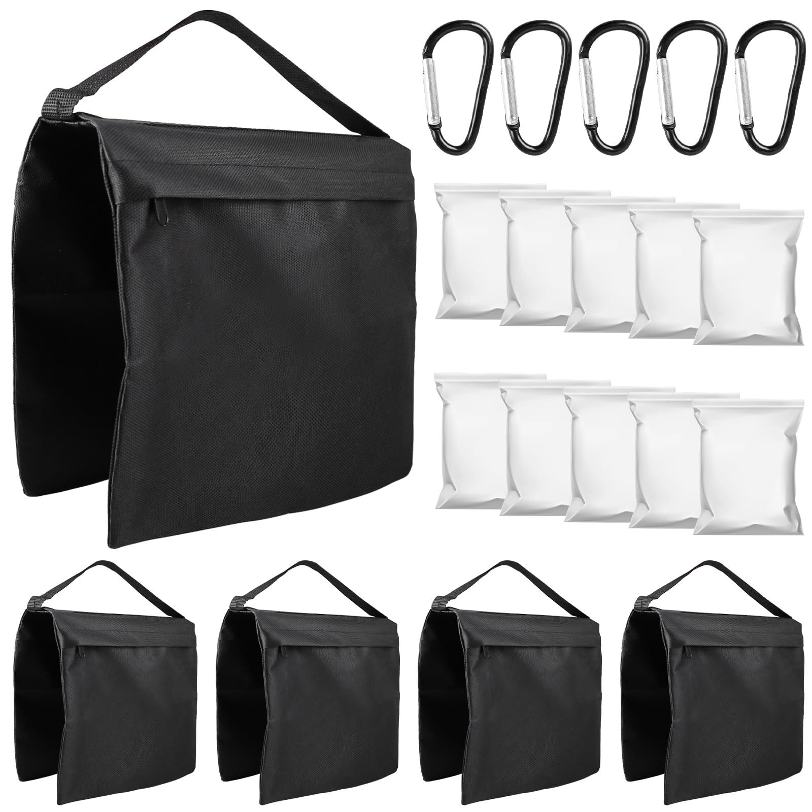 Sacchi Di Sabbia Per Fotografia - 2 Pezzi Vuoti Con Moschettoni Per Supporti Luci E Treppiedi - Foto 3