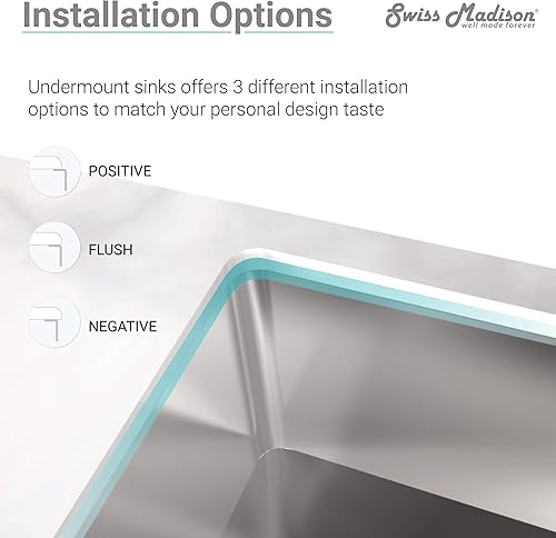Miniatura 6 de Swiss Madison Well Made Forever SM-KU709 Fregadero empotrado, acero inoxidable