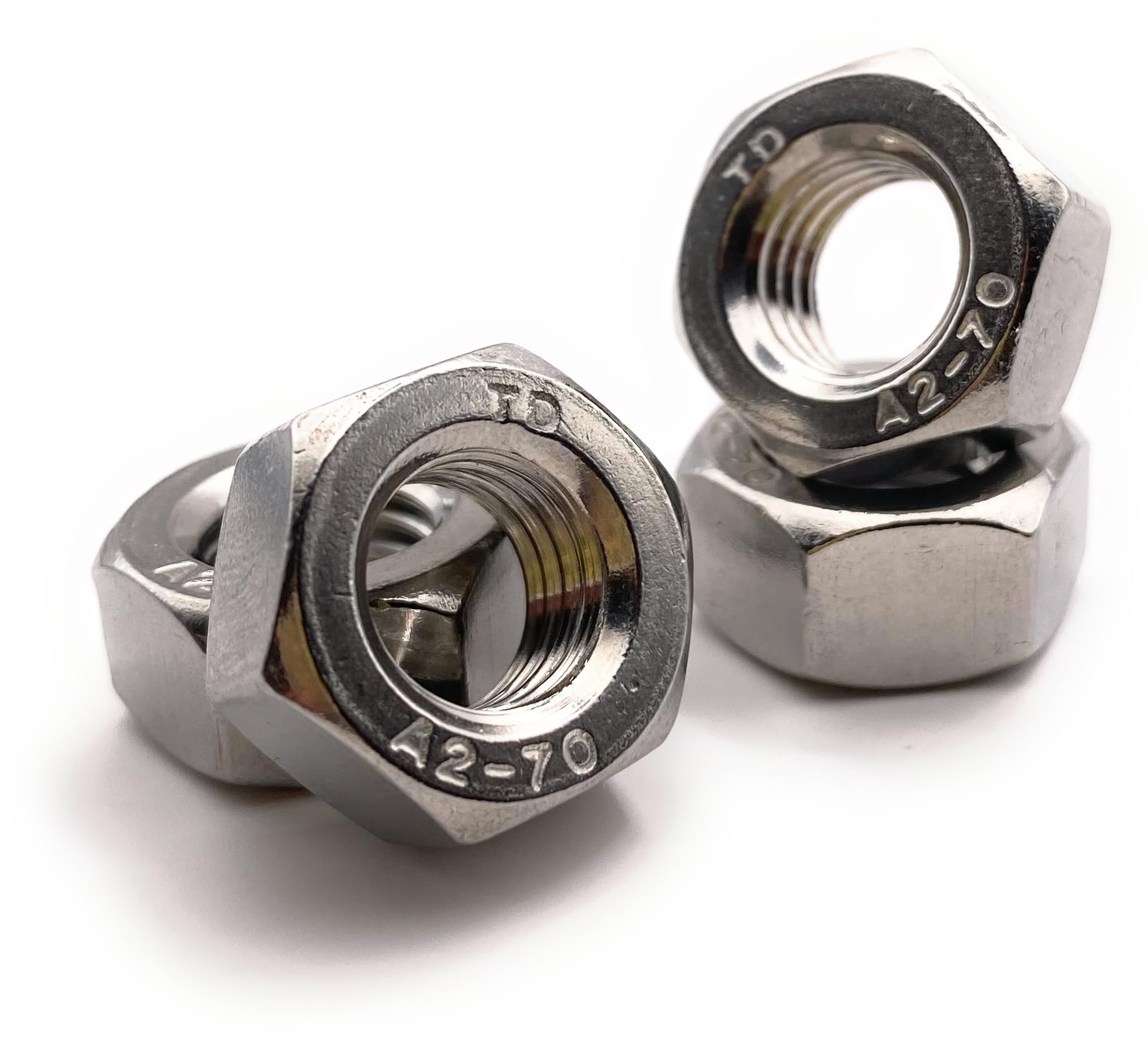 M2 Hexagon Nut HU Made of Stainless Steel A2 Nuts DIN 934 / ISO 4032 Screws Stainless Steel A2/70 (V2A/304): Pack of 20 ProRaje - Image 2